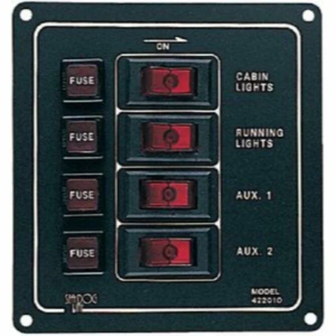 Sea Dog - 4 Way Aluminum Switch Panel