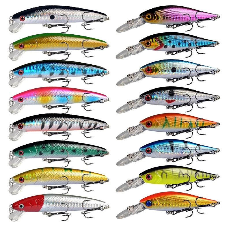 Set Mixed 16pcs/Lot 2 Models Minnows Fishing Lures