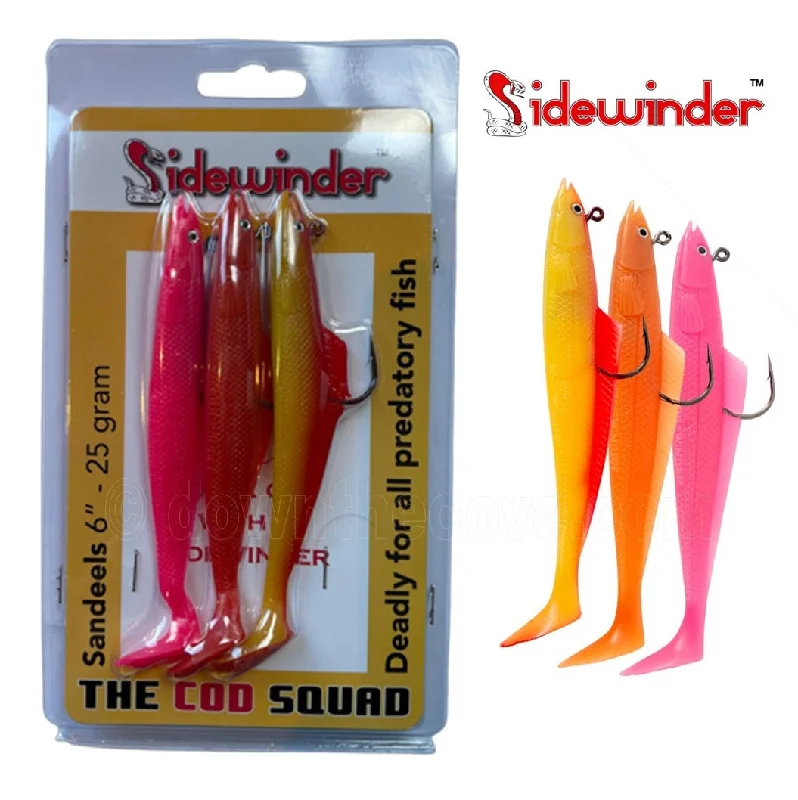 Sidewinder 6" 25g Cod Squad Sandeel (3 pack)