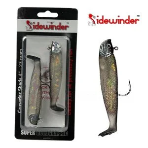 Sidewinder Crusader Shads 4" 23g Dark Shadow Pack Of 2 Fishing Lures