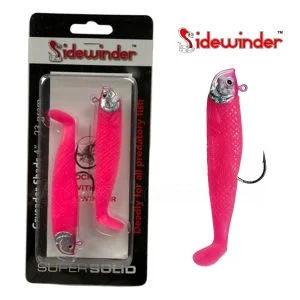 Sidewinder Crusader Shads 4" 23g Fluorescent Pink Pack Of 2 Fishing Lures