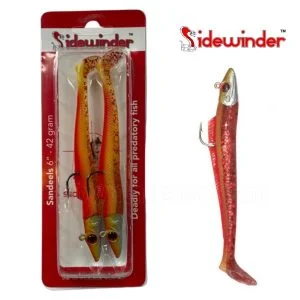 Sidewinder Rattleback Jig Head Sandeels Rhubarb & Custard 6" 42g (2 Pack)