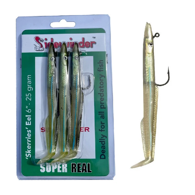 Sidewinder Skerries 6" 25g Super Real Pack Of 3 Fishing Lures