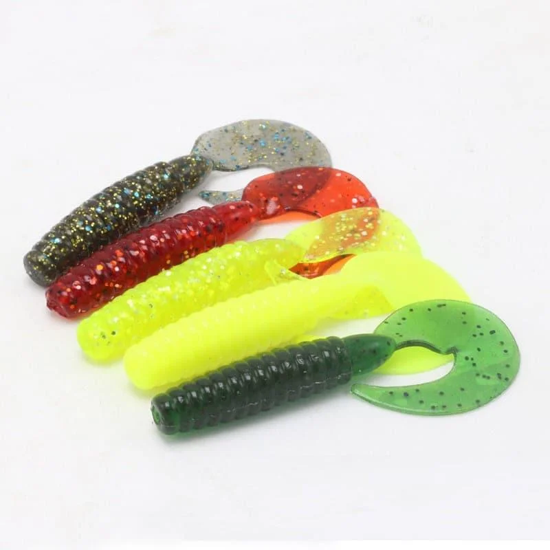 Dr.Fish 6pcs Soft Plastic Grubs 2.75''