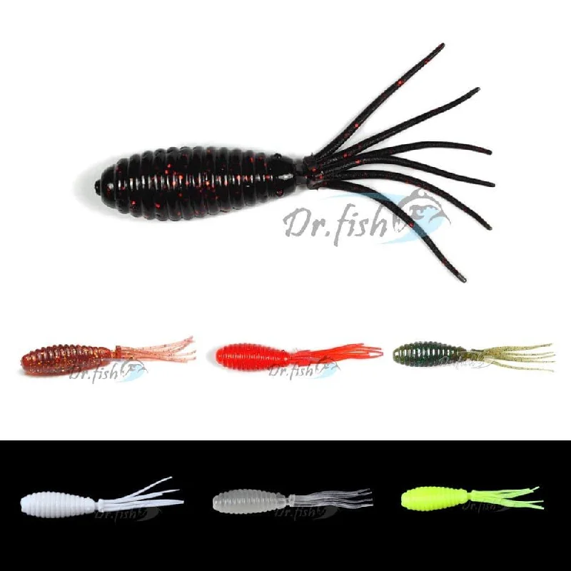 Dr.Fish 10pcs Soft Plastic Tail Worms 2.5''