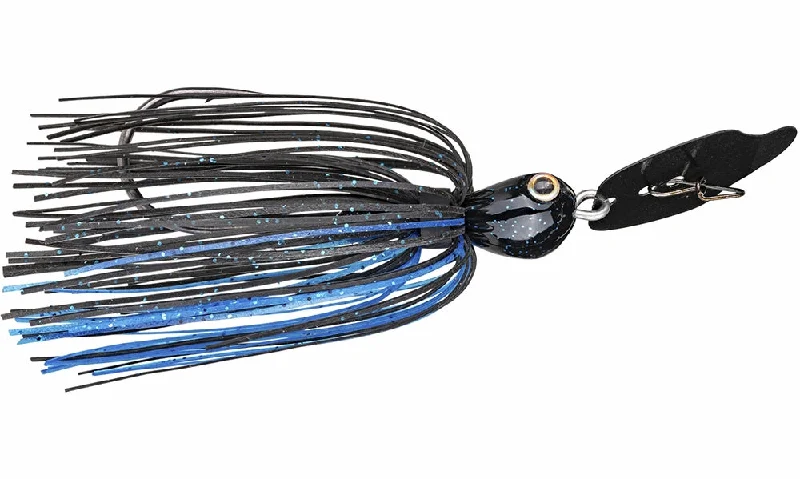 TCVSJ12-2 0.5 Oz Thunder Cricket Vibrating Swim Jig Fishing Lure, Black & Blue