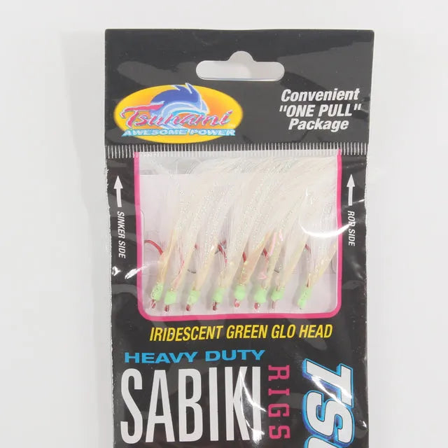 Tsunami Sabiki Rigs Green Glow Head size 14