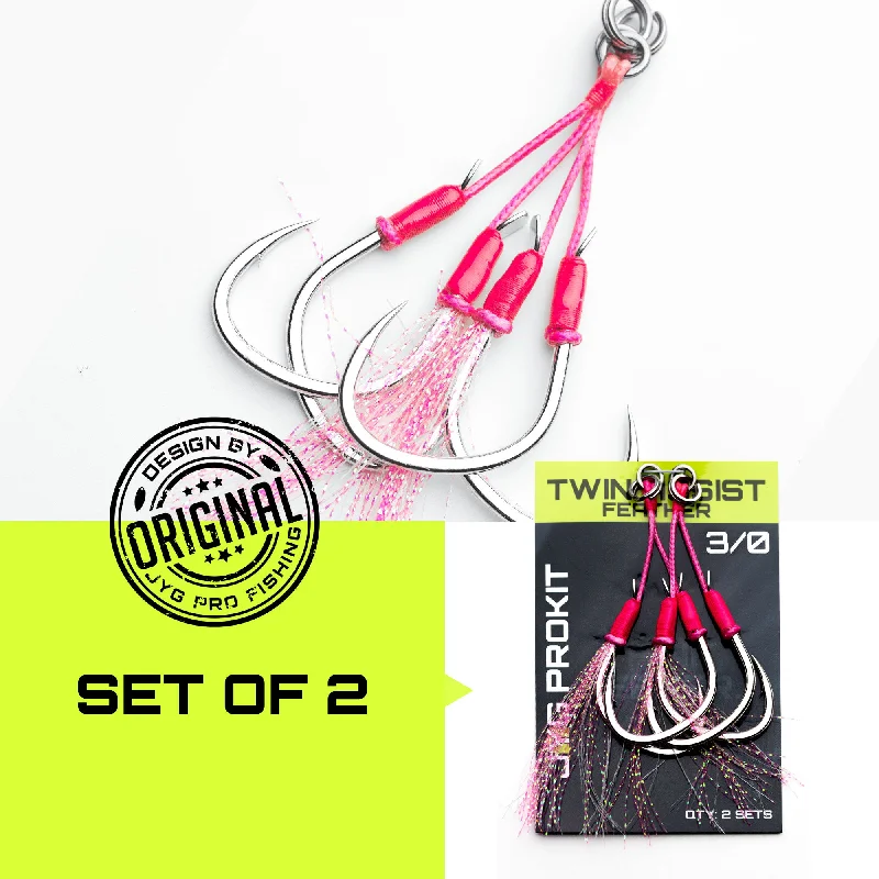 TWIN ASSIST HOOKS PINK FEATHER